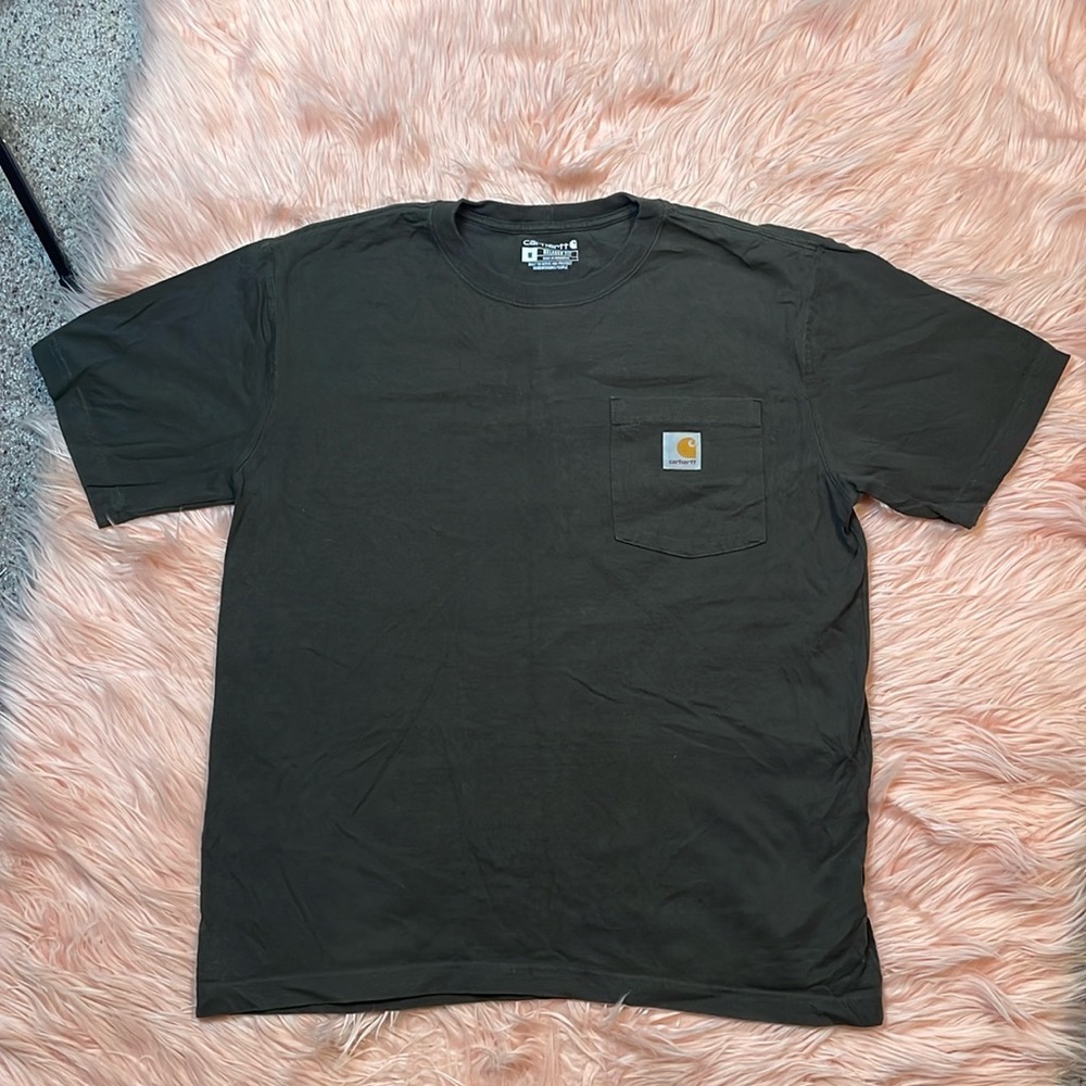 Carhartt Olive Green Relaxed Fit Short Sleeve T Shirt‎ Size Medium